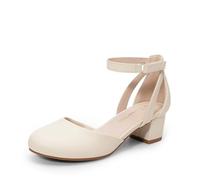 DREAM PAIRS Kids Zapatos de Vestir de Tacón Cómodos Bailarinas Niña para Fiesta Ballet Flats Chicas Princesa Brillante,Size 31,Marfil,KKUMPU2501