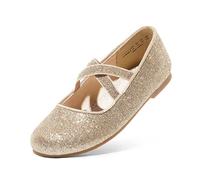 DREAM PAIRS Kids Zapatos Niña Vestir Planos Bailarina Niña Mary Jane Princesa Party Escolares Colegiales Oro ANGIE-2-NEW-E Talla 36