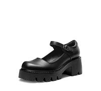 DREAM PAIRS Mary Jane Plataforma Mujer,Size 39,Negro-PU