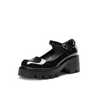 DREAM PAIRS Mary Jane Plataforma Mujer,Size 39,Pat Negro