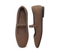 DREAM PAIRS Mary Jane - Zapatos planos tipo ballet para mujer, cómodos zapatos de punto con punta cuadrada y hebilla ajustable, soporte de arco plegable transpirable para el trabajo, la oficina y los