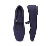 DREAM PAIRS Mary Jane - Zapatos planos tipo ballet para mujer, cómodos zapatos de punto con punta cuadrada y hebilla ajustable, soporte de arco plegable transpirable para el trabajo, la oficina y los