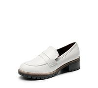 DREAM PAIRS Mocasines Mujer Tacon de Plataforma Zapatos Tacon Bajo Comodos Elegantes y para Trabajo,Size 40.5,Blanco-PU,SDLS2319W