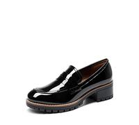 DREAM PAIRS Mocasines Mujer Tacon de Plataforma Zapatos Tacon Bajo Comodos Elegantes y para Trabajo,Size 39,Pat Negro,SDLS2319W