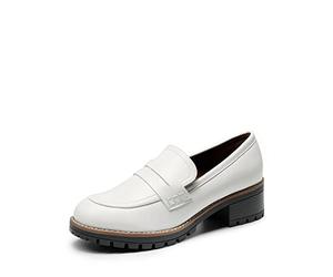 DREAM PAIRS Mocasines Mujer Tacon de Plataforma Zapatos Tacon Bajo Comodos Elegantes y para Trabajo,Size 37,Blanco-PU,SDLS2319W