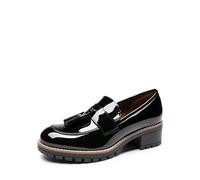 DREAM PAIRS Mocasines para mujer, con plataforma y tacón grueso y suela de lengüeta para mujer, elegantes y de trabajo, zapatos casuales de negocios para mujer, negro (Black-pat), 39 EU