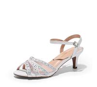 DREAM PAIRS Sandalia de Vestir Mujer con Alta Tacón Zapatos de Tacón Clásicos de Punta Redonda para Fiesta Boda Baile Blanco NINA-166 Talla 38EU/7US