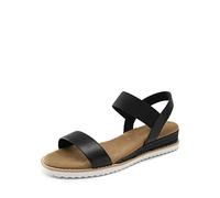 DREAM PAIRS Sandalia Vestir Cuña Mujer | Tacón cuña 4cm, plantilla látex 4mm, correa tobillo elástica, suela de goma ligera.