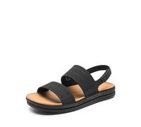 DREAM PAIRS Sandalias de agua para mujer, cómodas, planas, con plataforma de playa, elegantes, de verano, para caminar, Negro, 38.5 EU
