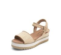 DREAM PAIRS Sandalias de Cuña Alpargatas Mujer Zapatos de Tacón de 7cm Comodos de Punta Redonda Verano Suela Antideslizante,Size 40,Natural-Rafia,DWUMPS2504