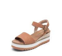 DREAM PAIRS Sandalias de Cuña Alpargatas Mujer Zapatos de Tacón de 7cm Comodos de Punta Redonda Verano Suela Antideslizante,Size 41,Broncearse,DWUMPS2504