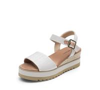 DREAM PAIRS Sandalias de Cuña Alpargatas Mujer Zapatos de Tacón de 7cm Comodos de Punta Redonda Verano Suela Antideslizante,Size 40.5,Natural-Lona,DWUMPS2504