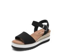 DREAM PAIRS Sandalias de Cuña Alpargatas Mujer Zapatos de Tacón de 7cm Comodos de Punta Redonda Verano Suela Antideslizante,Size 41.5,Negro,DWUMPS2504
