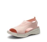 DREAM PAIRS Sandalias Deportivas Mujer de Punto Zapatos Planos Tranpirable con Suela Ligera EVA Tranpirables para Paseo Playa Viaje,Size 41.5,Rubor,DWUMST2508