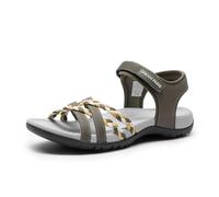 DREAM PAIRS Sandalias Deportivas Planas | Plantilla EVA soporte plantar, empeine piel sintética, forro malla, suela goma ranurada, tira autoadherente.
