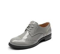 DREAM PAIRS Tacones Oxford clásicos para Mujer con Tira en T,Size 37,Claro/Gris,SDOX2201W-E