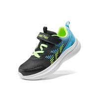 DREAM PAIRS Tenis deportivos para niños y niñas, para correr, gimnasio, transpirables, ligeros para niños pequeños y grandes, Negro/Azul, 6 Big Kid