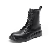 DREAM PAIRS Women Lace-up Combat Boots Ankle Booties.,Size 37,Black-Matte,DWUMAB2539