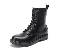 DREAM PAIRS Women Lace-up Combat Boots Ankle Booties.,Size 38.5,Negro-Pu,DWUMAB2539