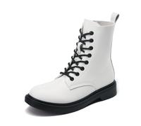 DREAM PAIRS Women Lace-up Combat Boots Ankle Booties.,Size 38,Blanco,DWUMAB2539