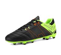 DREAM PAIRS Zapatillas de Fútbol Hombre Calzado de Fútbol Hombre Botas de Fútbol Zapatos de Fútbol al Aire Libre Tacos Deporte Spike Atletismo Negro/LIMÓN/Verde/Rojo SDSC2201M-E Talla 43 (EUR)