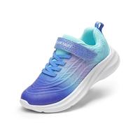 DREAM PAIRS Zapatillas Deportivas Sin Cordones para Niños Running Correr Antideslizantes con Punta Resistente a Las Patasdas,Size 33.5,Azul Marino/Morado/Azul,SDRS2411K