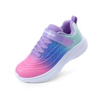 DREAM PAIRS Zapatillas Deportivas Sin Cordones para Niños Running Correr Antideslizantes con Punta Resistente a Las Patasdas,Size 35,Rosa/Azul/Verde,SDRS2411K