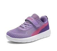 DREAM PAIRS Zapatillas Deportivas Sin Cordones para Niños Running Correr Antideslizantes Tranpirables Ligero con Suela de MD Antidesllizante,Size 31,Púrpura/Fucsia,Zoom-K