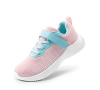 DREAM PAIRS Zapatillas Deportivas Sin Cordones para Niños Running Correr Antideslizantes Tranpirables Ligero con Suela de EVA,Size 35,Rosa/Azul-Malla,KRIDER-1
