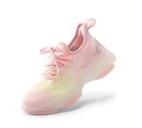DREAM PAIRS Zapatillas Deportivas Sin Cordones para Niños Zapatillas Running para Correr Ligeros con Suela Antideslizantes,Size 36,Arcoiris//Rosa,SDFS2303K