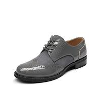 DREAM PAIRS Zapatos de Cordones Brogue Mujer Zapatos Planos Oxfords Gris Oscuro SDOX2201W-E Talla 36 (EUR)