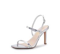 DREAM PAIRS Zapatos de tacón alto para mujer, puntera cuadrada abierta, correa al tobillo, sexy, cómodos, con tiras, para boda, novia, sandalias de tacón