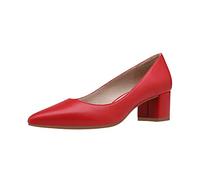 DREAM PAIRS Zapatos de Tacón Ancho Clásicos Mujer con Punta Puntida Zapatos de Salón PU con Plantilla Comodas,Size 36.5,Rojo/PU,DPU212