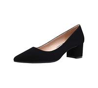 DREAM PAIRS Zapatos de Tacón Ancho Clásicos Mujer con Punta Puntida Zapatos de Salón PU con Plantilla Comodas,Size 36.5,Negro/Nobuk/PU,DPU212