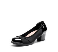 DREAM PAIRS Zapatos de Tacón Ancho Comodas Clásicos Zapatos de Salón Elegantes con Plantilla Acolchada,Size 36.5,Negro,DWUMPU2507