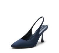 DREAM PAIRS Zapatos de tacón de aguja para mujer, puntiagudos, cerrados, tacones de gatito, vestido de novia, elegante, boda, fiesta sexy, AZUL MARINO-GAMUZA, 37.5 EU