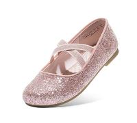 DREAM PAIRS Zapatos de Vestir de niña de Flores para Fiesta de Boda,Size 35,Rosa,ANGIE-2-E