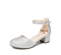 DREAM PAIRS Zapatos de vestir para niñas - Comodidad clásica, Silver, 13 UK Child