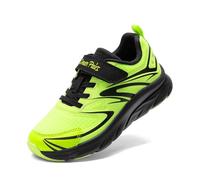 DREAM PAIRS - Zapatos deportivos para niños y niñas, tenis deportivos para correr, gimnasio, escuela, para niños pequeños, Verde neón/negro, 22.0 cm