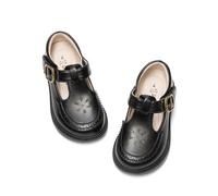 DREAM PAIRS Zapatos planos escolares con correa en T para niñas, Black, 13 UK Child