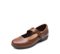 Dream Pairs Zapatos Planos Mary Jane con Correa para Mujer, Informales, para el Trabajo, la Oficina, cómodos para Mujer, Brown, 38 EU