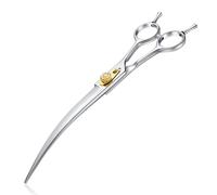 Dream Reach 8 pulgadas tijeras para perros tijeras curvas de piel - tijeras para perros con mango ergonómico, 440C tijeras de piel de acero inoxidable para el corte de perros y gatos