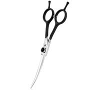 Dream Reach Tijeras Profesionales para Peluquería Canina, Curvas para Perros de 6 Pulgadas, Manubrio Ergonómico, Acero Inoxidable 440C, Seguras para Pelo de Perros y Gatos - Negro