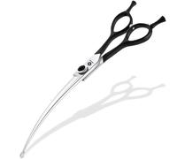 Dream Reach Tijeras Profesionales para Peluquería Canina, Curvas para Perros de 8 Pulgadas, Manubrio Ergonómico, Acero Inoxidable 440C, Seguras para Pelo de Perros y Gatos - Negro