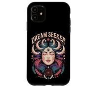 Dream Seeker Moon Magic Stars Mystic Woman Plumas Carcasa para iPhone 11