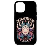 Dream Seeker Moon Magic Stars Mystic Woman Plumas Carcasa para iPhone 12/12 Pro
