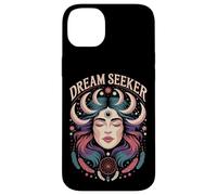 Dream Seeker Moon Magic Stars Mystic Woman Plumas Carcasa para iPhone 14 Plus