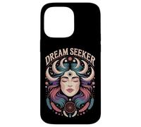 Dream Seeker Moon Magic Stars Mystic Woman Plumas Carcasa para iPhone 14 Pro Max