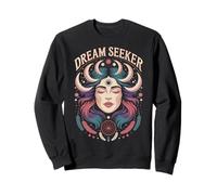 Dream Seeker Moon Magic Stars Mystic Woman Plumas Sudadera