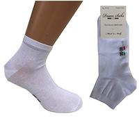 DREAM SOCKS 6 pares de calcetines cortos tobilleros de algodón hilo de Escocia elástico, ultraligeros, producto MADE IN ITALY, modelo unisex, varios surtidos. (43/46, blanco)